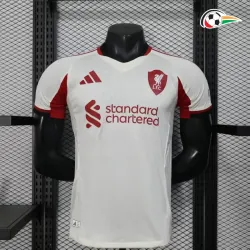 Camiseta Liverpool Qualidade TAILANDESA Away 2025/26 Versão Jogador Branco