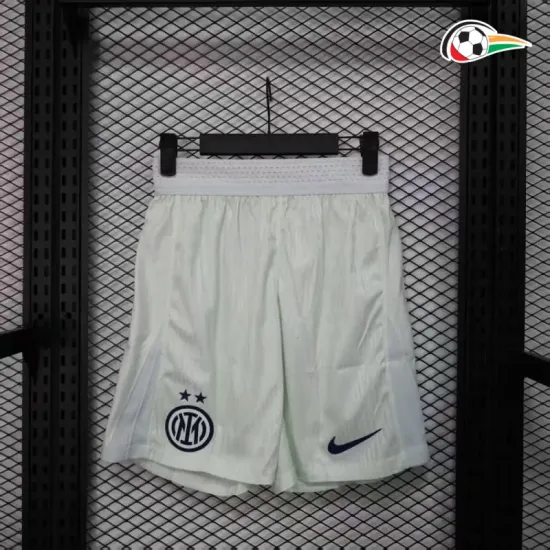 Shorts Inter de Milan Futebol Away Segundo Kit 2025/26 Jogador Branco Shorts Inter de Milan Futebol Away Segundo Kit 2025/26 Jogador Branco