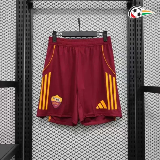 AS Roma Shorts Qualidade TAILANDESA Home 2025/26 Versão Jogador Vermelho AS Roma Shorts Qualidade TAILANDESA Home 2025/26 Versão Jogador Vermelho