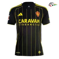 Real Zaragoza Equipacione Futebol Segundo Kit 2025/26 Preto