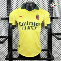 AC Milan Camiseta Qualidade TAILANDESA Terceiro Kit 2025/26 Jogador Amarelo