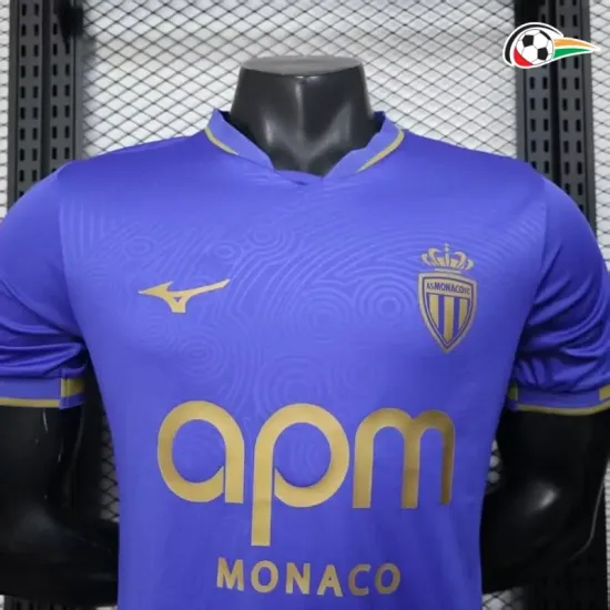 Monaco Camisola Replicas Segundo Kit 2025/26 Jogador Azul/Dourado Monaco Camisola Replicas Segundo Kit 2025/26 Jogador Azul/Dourado