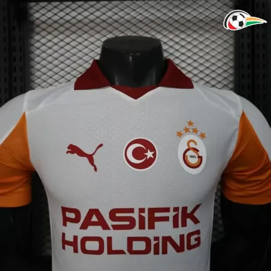 Equipacione Galatasaray Baratas Visitante 2025/26 Versão Jogador Branco/Laranja Equipacione Galatasaray Baratas Visitante 2025/26 Versão Jogador Branco/Laranja