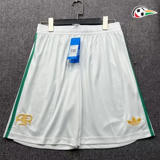 AS Roma Shorts Qualidade Premium Terceiro Kit 2025/26 Branco AS Roma Shorts Qualidade Premium Terceiro Kit 2025/26 Branco