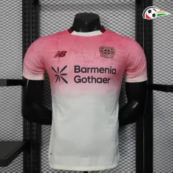 Leverkusen Equipacione Futebol Away 2025/26 Versão Jogador Rosa/Branco