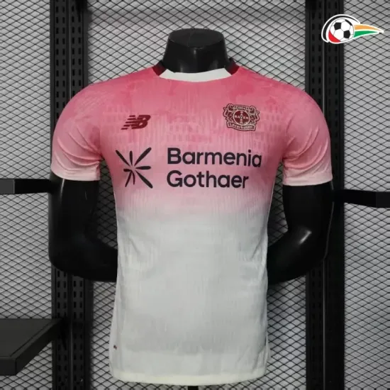 Leverkusen Equipacione Futebol Away 2025/26 Versão Jogador Rosa/Branco Leverkusen Equipacione Futebol Away 2025/26 Versão Jogador Rosa/Branco