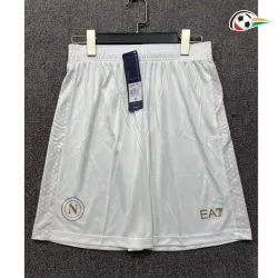 Napoli Shorts Replicas Visitante 2025/26 Branco/Dourado