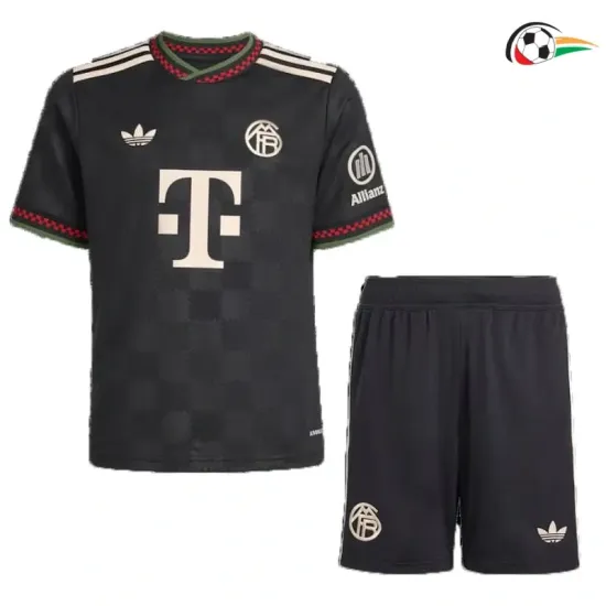 Camisa Bayern Múnich Futebol Thrid Terceiro Kit 2025/26 Niños Preto Camisa Bayern Múnich Futebol Thrid Terceiro Kit 2025/26 Niños Preto