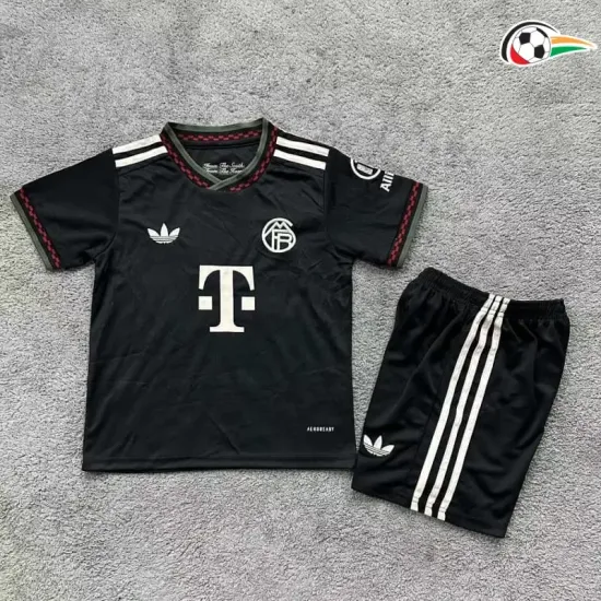 Camisa Bayern Múnich Futebol Thrid Terceiro Kit 2025/26 Niños Preto Camisa Bayern Múnich Futebol Thrid Terceiro Kit 2025/26 Niños Preto