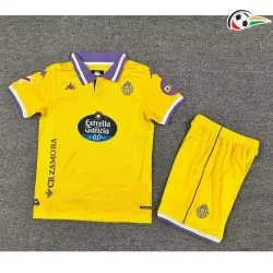 Equipacione Real Valladolid Baratas Thrid Terceiro Kit 2025/26 Infantil com Patch da La Liga Amarelo