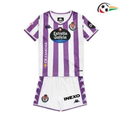 Camisa Real Valladolid Qualidade AAA Local 2025/26 Infantil com Patch da La Liga Roxo/Branco