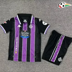 Camisola Real Valladolid Qualidade TAILANDESA Visitante 2025/26 Niños com Patch da La Liga Roxo/Preto