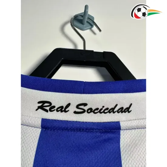 Camisola Real Sociedad Qualidade Premium Home Primeiro Kit 2002/03 Retro Azul/Branco Camisola Real Sociedad Qualidade Premium Home Primeiro Kit 2002/03 Retro Azul/Branco