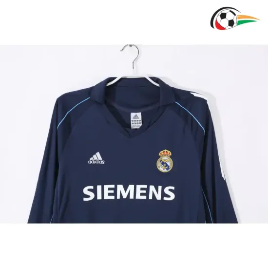 Equipacione Real Madrid Baratas Away 2005/06 Retro Classicas ML Azul Marino Equipacione Real Madrid Baratas Away 2005/06 Retro Classicas ML Azul Marino
