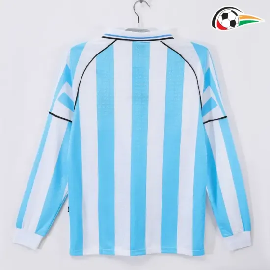 Camisa Argentina Home 1996 Retrô ML Azul/Branco Camisa Argentina Home 1996 Retrô ML Azul/Branco