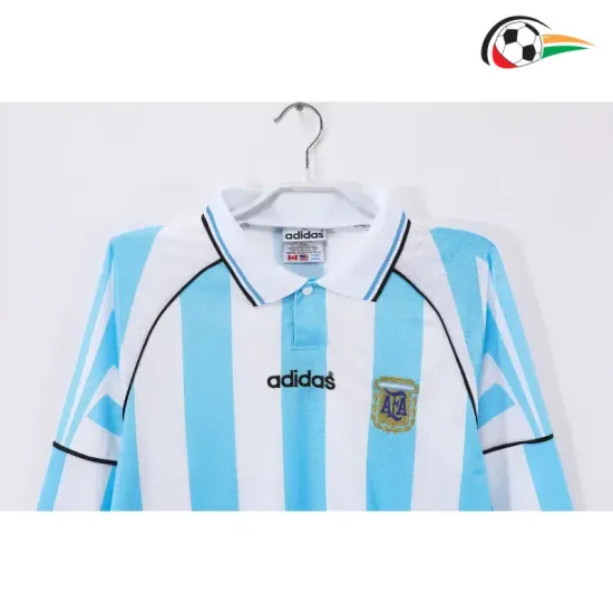 Camisa Argentina Home 1996 Retrô ML Azul/Branco Camisa Argentina Home 1996 Retrô ML Azul/Branco