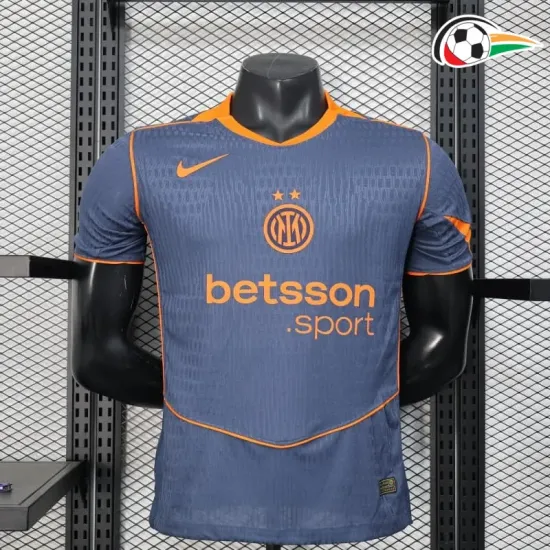 Camisa Inter de Milan Thrid 2025/2026 Versão Jogador Cinza/Laranja Camisa Inter de Milan Thrid 2025/2026 Versão Jogador Cinza/Laranja