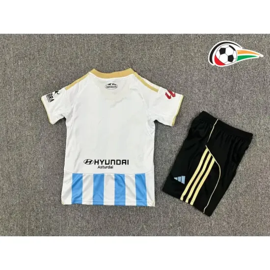 Camisa Real Oviedo Third 2025/26 Infantil com Patch da La Liga Azul/Branco