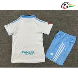 Camisa Real Zaragoza Titular 2025/26 Infantil com Patch da La Liga Branco/Azul