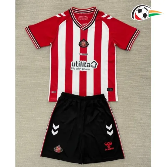 Camisa Sunderland AFC Titular 2025/2026 Infantil Vermelho/Branco