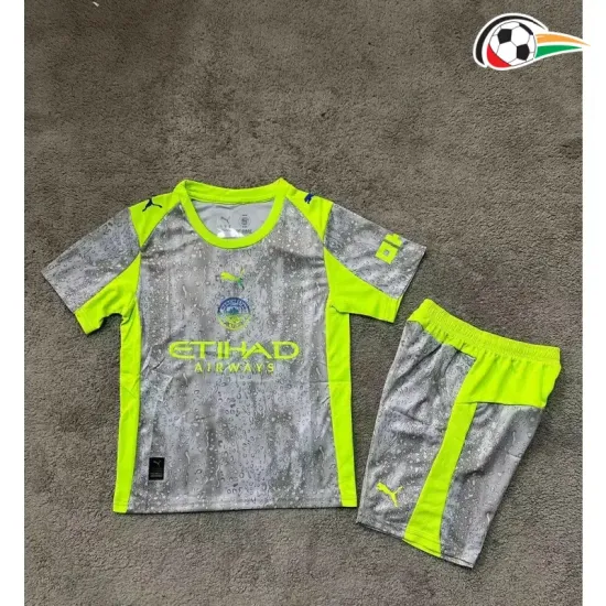 Camisa Manchester City Third 2025/26 Infantil Cinza/Verde