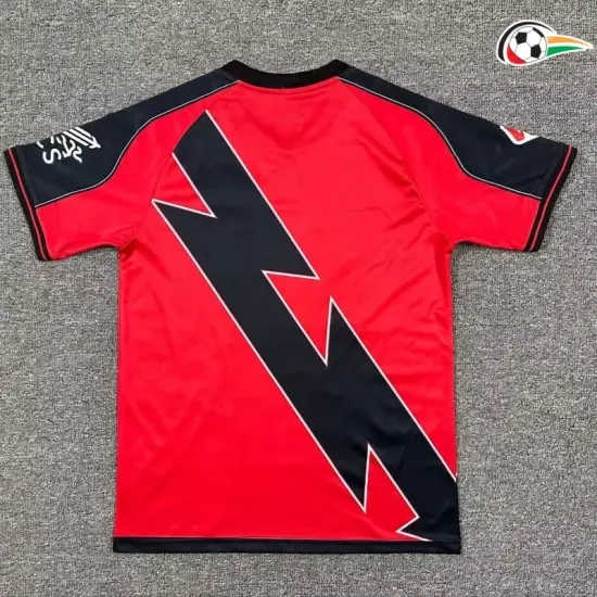 Camisa Rayo Vallecano Reserva 2025/26 Infantil com Patch da La Liga Vermelho/Preto