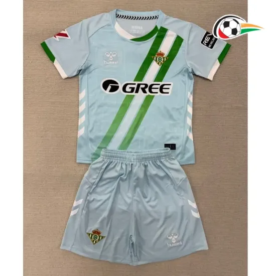 Camisa Real Betis Away 2025/26 Infantil com Patch da La Liga Azul Claro