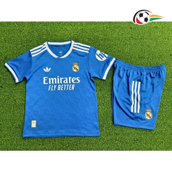 Camisa Real Madrid Third 2025/26 Infantil Versão Jogador Azul
