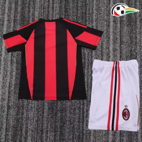 Camisa AC Milan Titular 2011/12 Retrô Infantil Preto/Vermelho