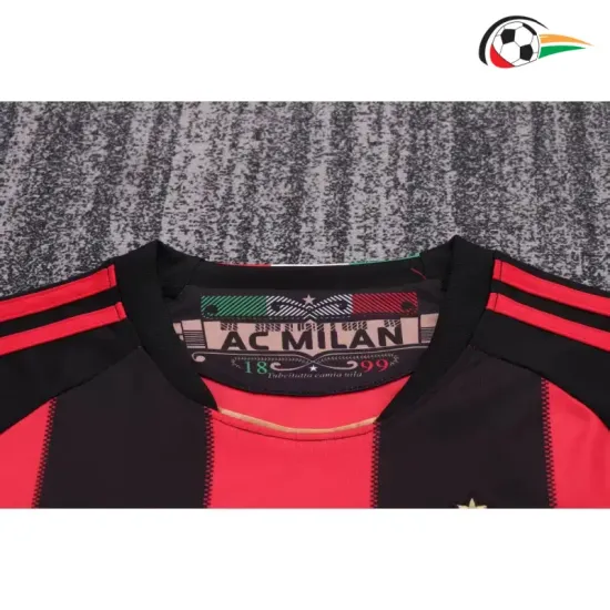 Camisa AC Milan Titular 2011/12 Retrô Infantil Preto/Vermelho
