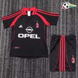 Camisa AC Milan Third 2000/01 Retrô Infantil Preto/Vermelho