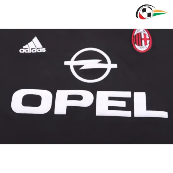Camisa AC Milan Third 2000/01 Retrô Infantil Preto/Vermelho