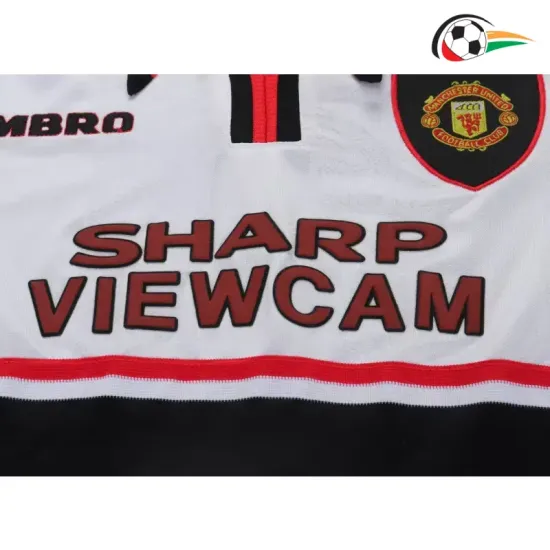 Camisa Manchester United Reserva 1998/99 Retrô Infantil Branco