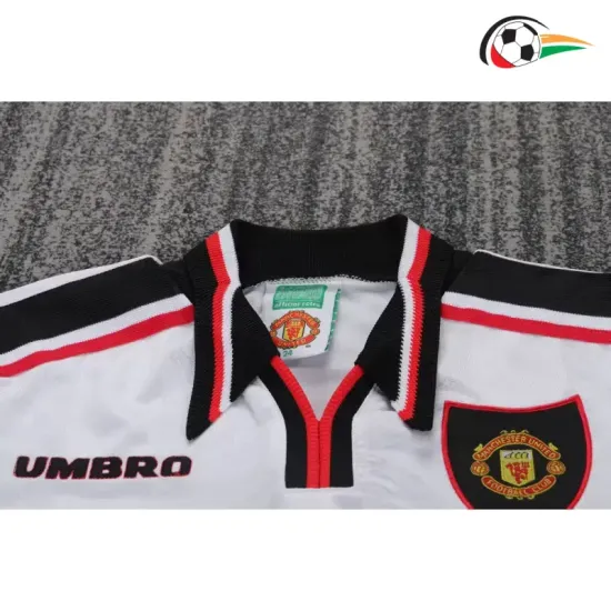 Camisa Manchester United Reserva 1998/99 Retrô Infantil Branco