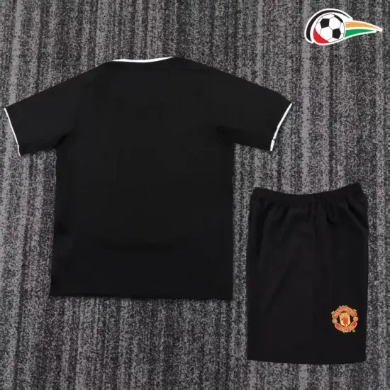 Camisa Manchester United Reserva 2003/04 Retrô Infantil Preto