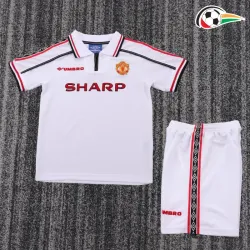 Camisa Manchester United Edição Comemorativa 1998/99 Retrô Infantil Branco