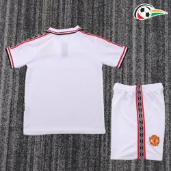 Camisa Manchester United Edição Comemorativa 1998/99 Retrô Infantil Branco