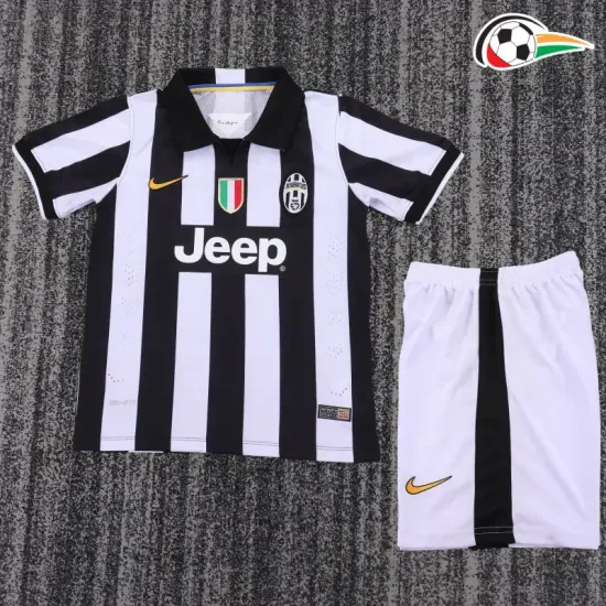 Camisa Juventus Titular 2014/15 Retrô Infantil Branco/Preto