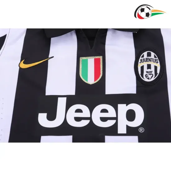 Camisa Juventus Titular 2014/15 Retrô Infantil Branco/Preto