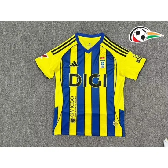 Camisa Real Oviedo Reserva 2025/26 com Patch da La Liga Azul/Amarelo