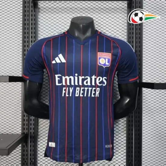 Camisa Olympique De Lyon Reserva 2025/26 Versão Jogador Azul Marinho