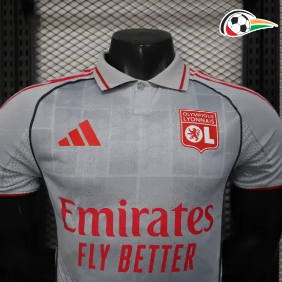 Camisa Olympique De Lyon Third 2025/2026 Versão Jogador Cinza