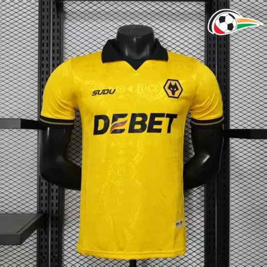 Camisa Wolverhampton Wanderers Titular 2025/2026 Versão Jogador Amarelo