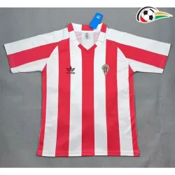 Camisa Sporting de Gijón Titular 1986/88 Retrô Branco/Vermelho