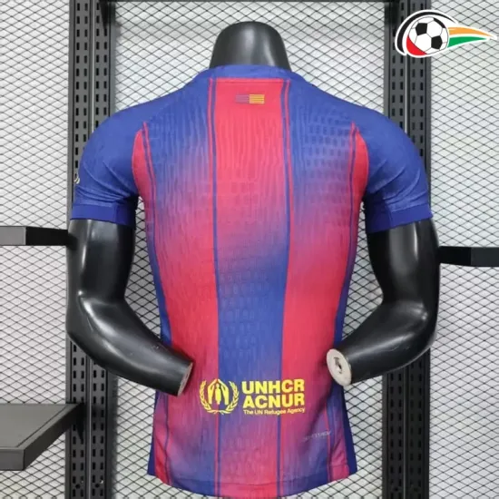 Camisa Barcelona x Ed Sheeran Titular 2025/2026 Versão Jogador Azul/Vermelho