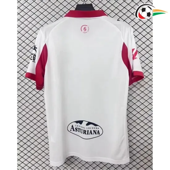 Camisa Sporting de Gijón Third 2025/2026 com Patch da La Liga Branco