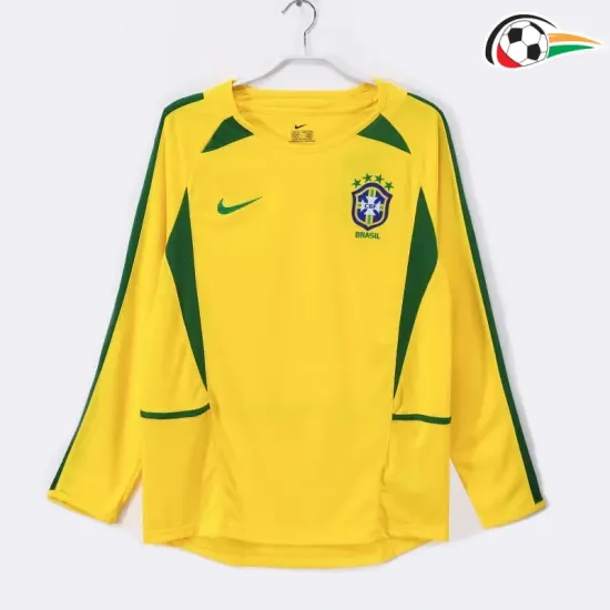 Camisa Brasil Titular 2002 Retrô ML Amarelo