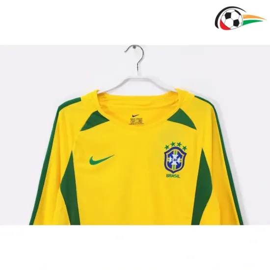 Camisa Brasil Titular 2002 Retrô ML Amarelo