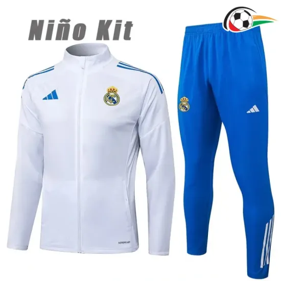 Chandal Real Madrid 2025/2026 Infantil Branco/Azul