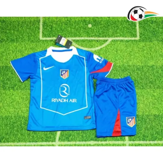 Camisa Atlético de Madrid Third 2025/2026 Infantil Azul/Vermelho